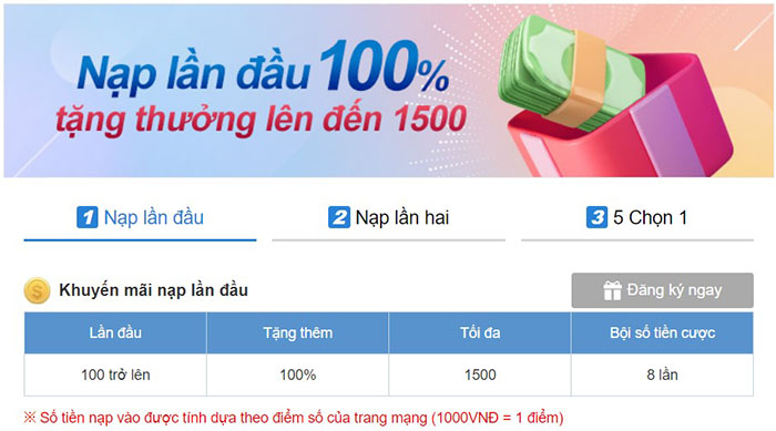 Khuyến mãi Ku casino Khuyến mãi Ku casino đối với lần nạp đầu tiên